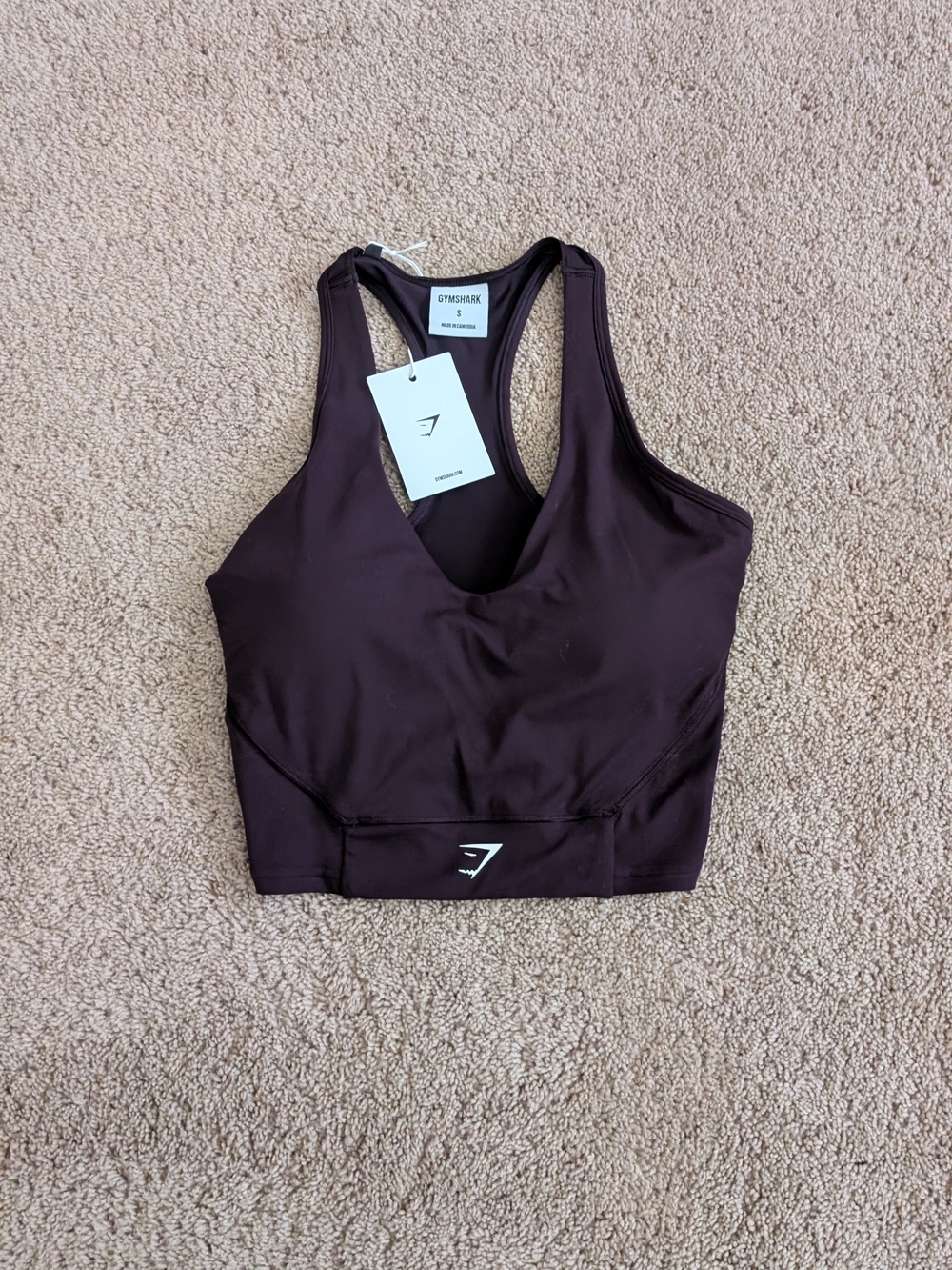 Gymshark Women’s Plum V‑Neck Racerback Sports Bra